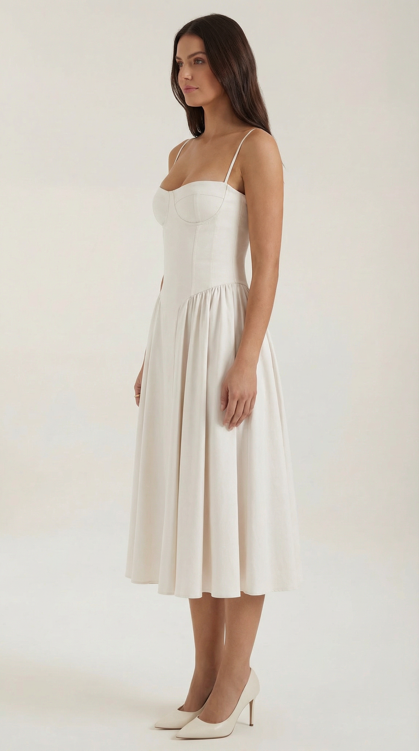 Corset Midi Dress in Elegant Fabric - Perfect for Formal Events and Special Occasions