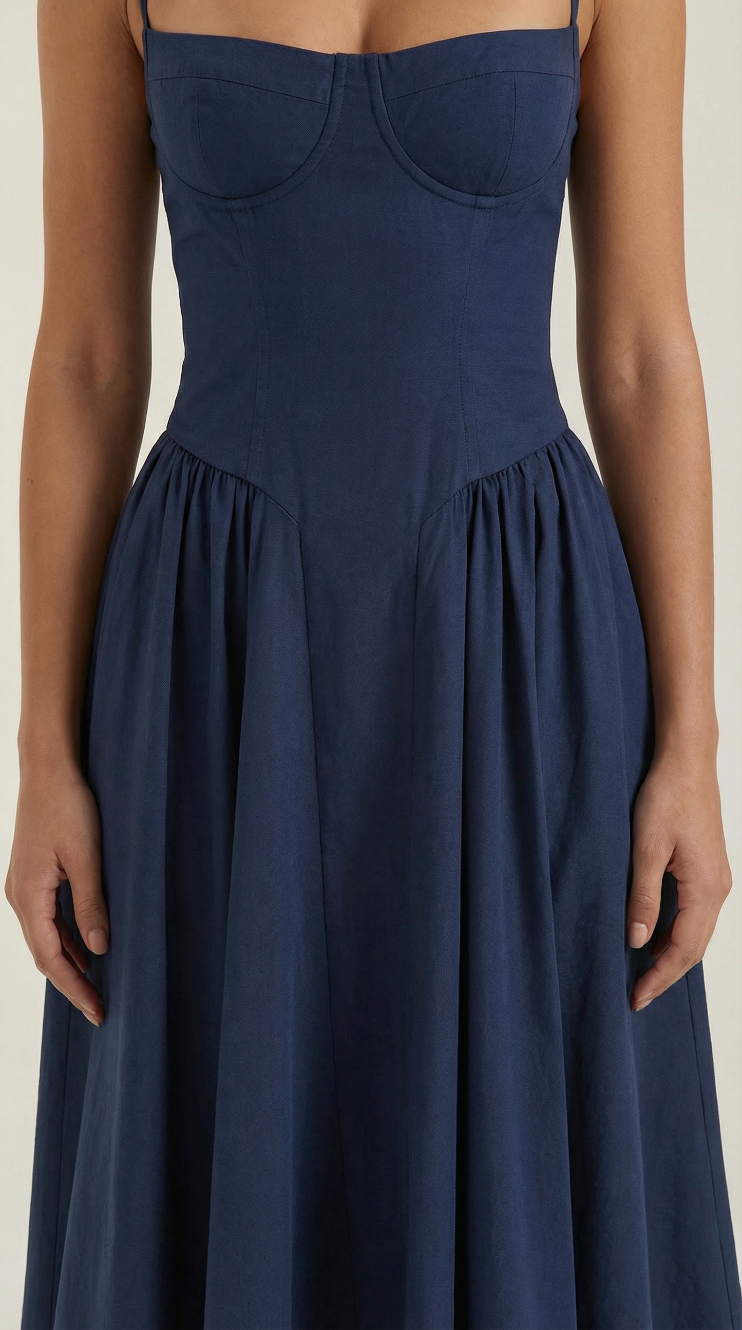 Corset Midi Dress in Elegant Fabric - Perfect for Formal Events and Special Occasions